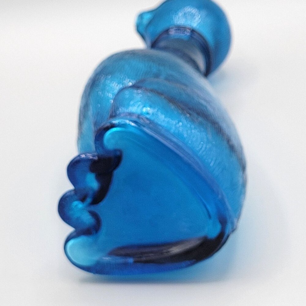 Vintage Italian Empoli Blue Glass Cat Decanter Bottle Figural 9 Inch Tall 1960s - Picture 10 of 13